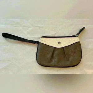 Style&Co wristlet tan and ivory faux leather
